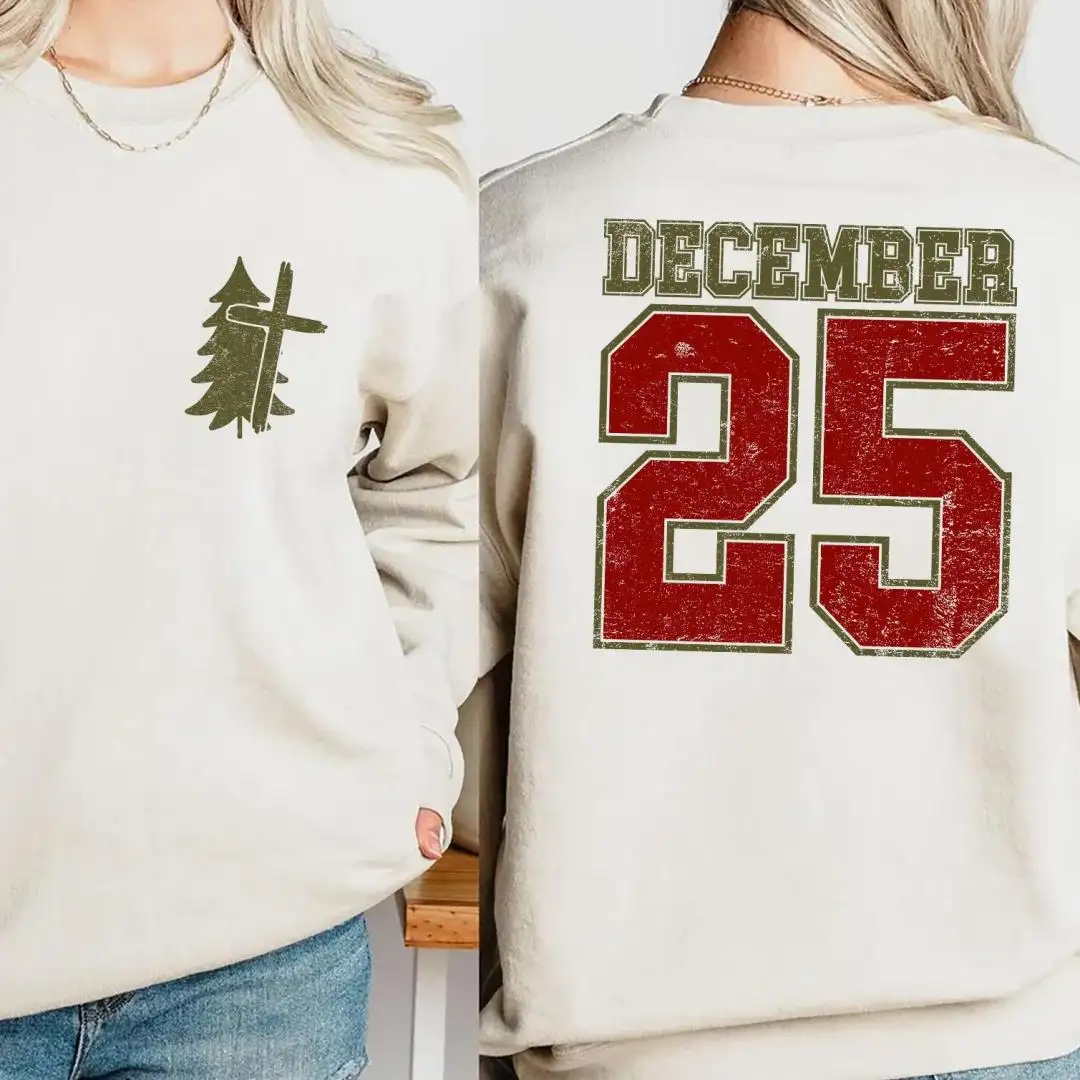 Christmas Shirt Christian Cross Tree Holiday Graphic