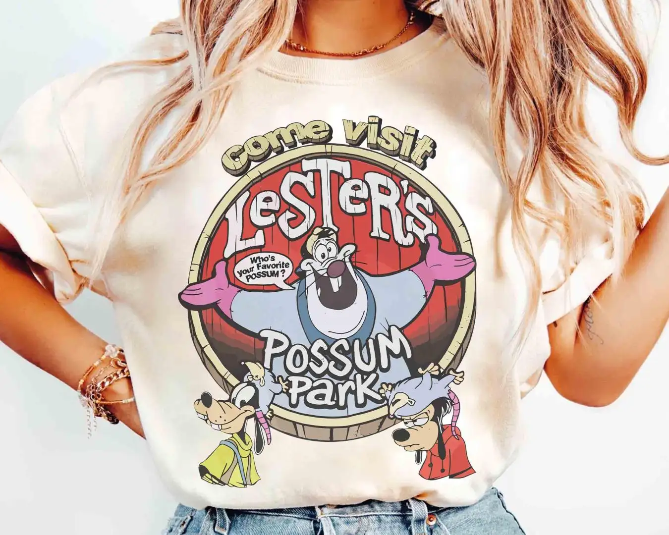 Vintage Disney Goofy Movie Shirt Lester's Possum Park