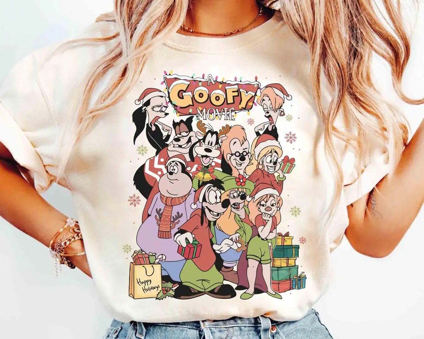 Disney Goofy Movie Christmas Lights Shirt Family Vacation Gift