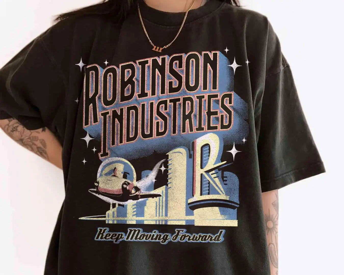 Vintage Disney Robinson Industries Keep Moving Forward Shirt