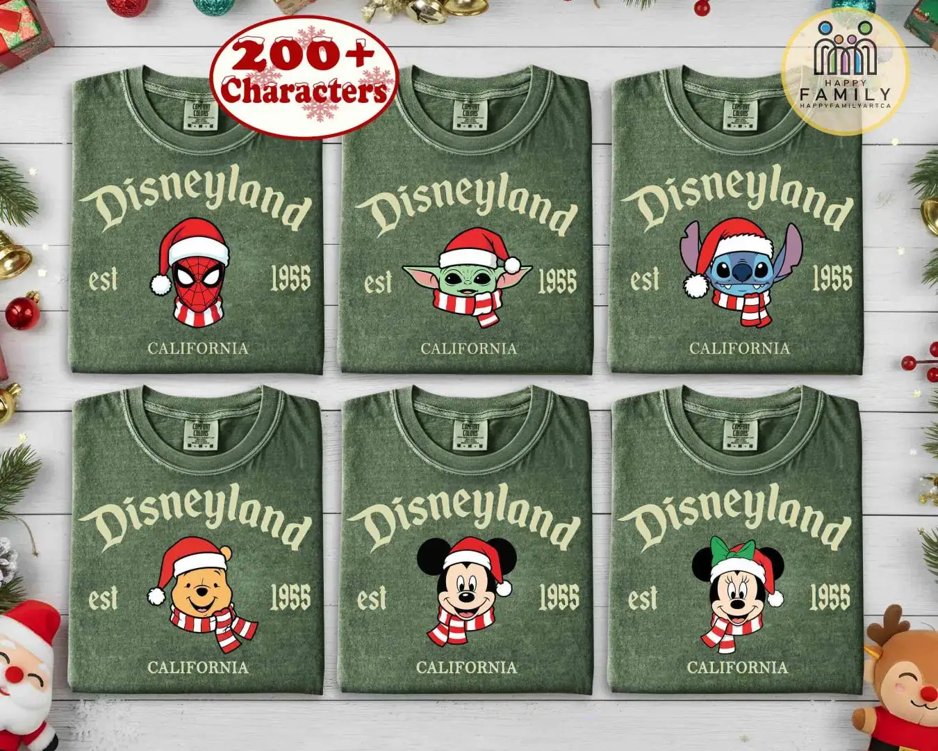 Vintage 1955 Disneyland Christmas Shirt Family Matching