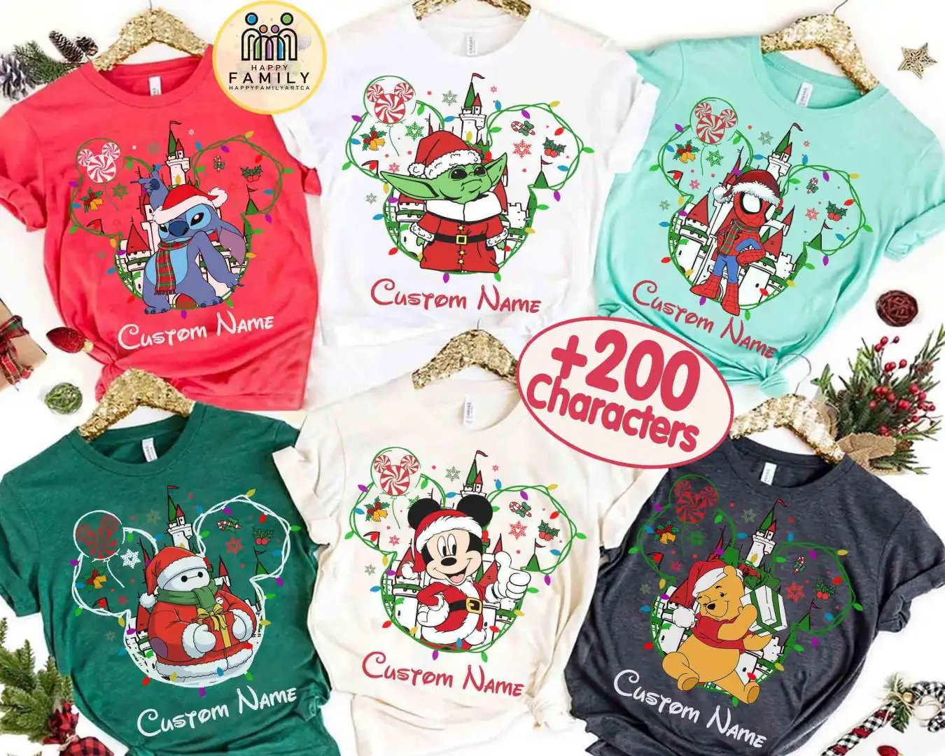 Custom Disney Christmas Family Matching Shirt