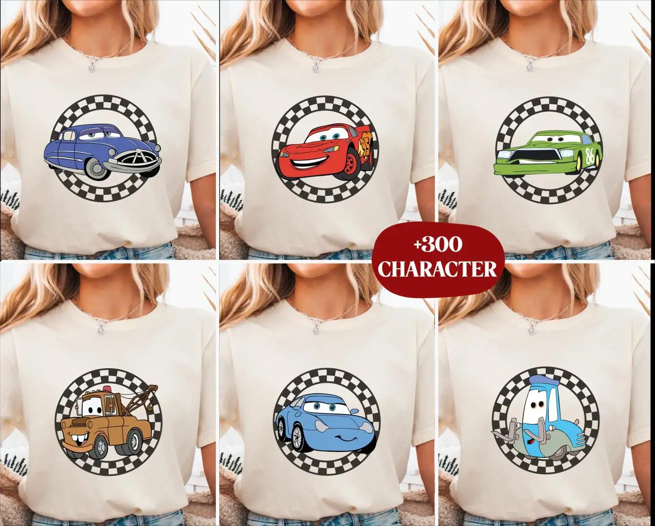 Disney Cars Checkered Retro Shirt for Family Vacation