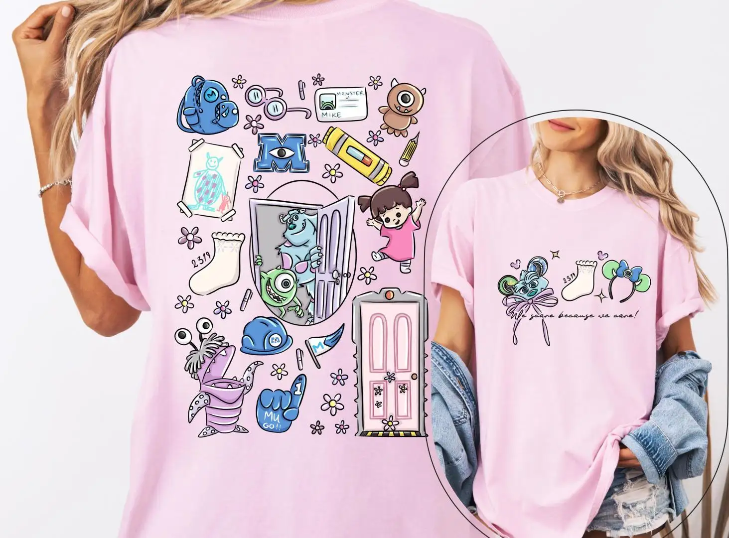 Vintage Monsters Inc Shirt Disney Pixar Bow Shirt