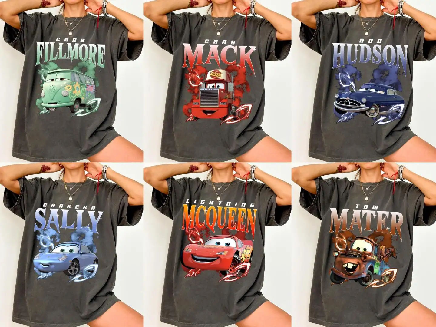 Retro Disney Cars Shirt for Kids Character Portrait