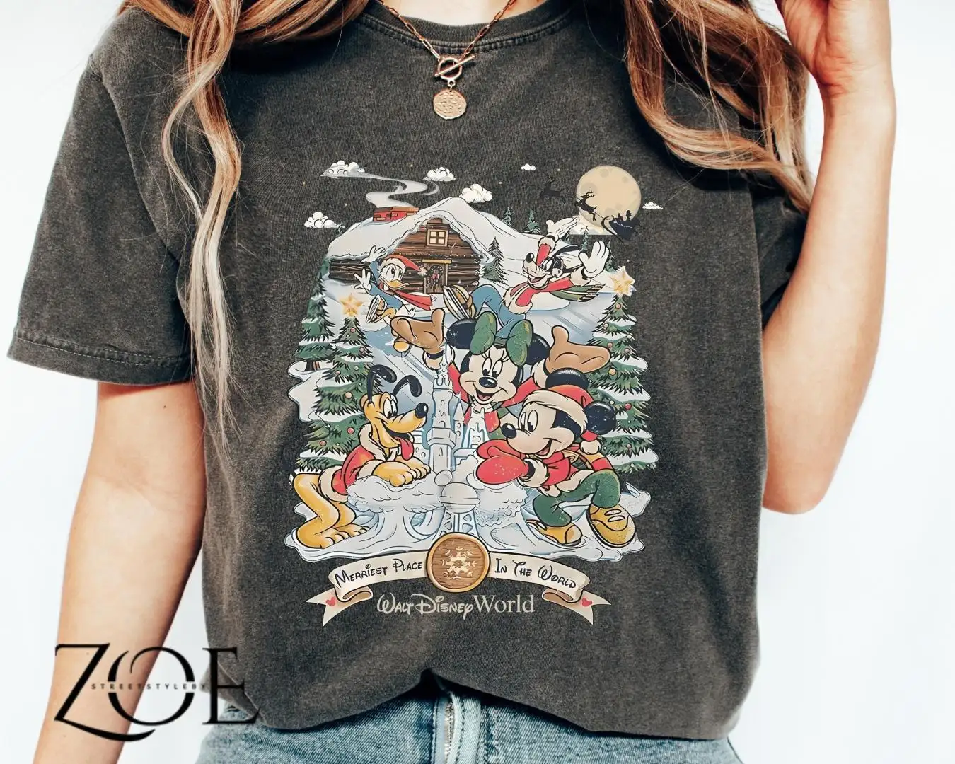 Disney Christmas Shirt with Mickey Mouse Tree