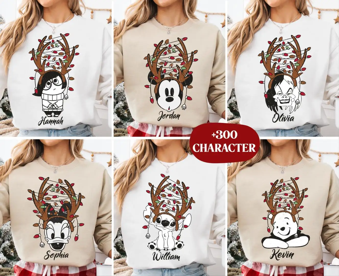 Disney Reindeer Retro Christmas Shirt for Family