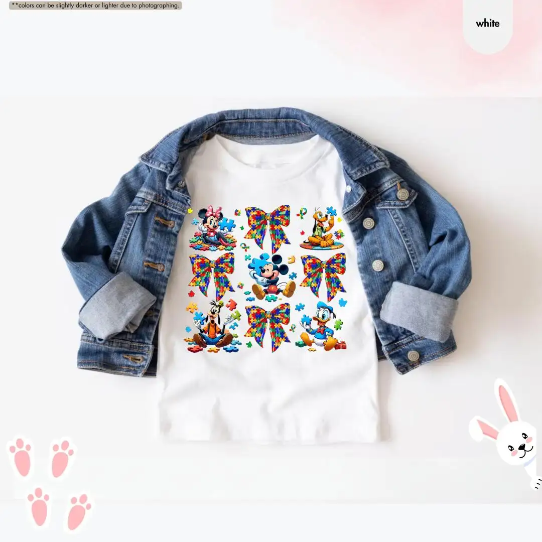 Disney Autism Awareness Shirt with Mickey Bow