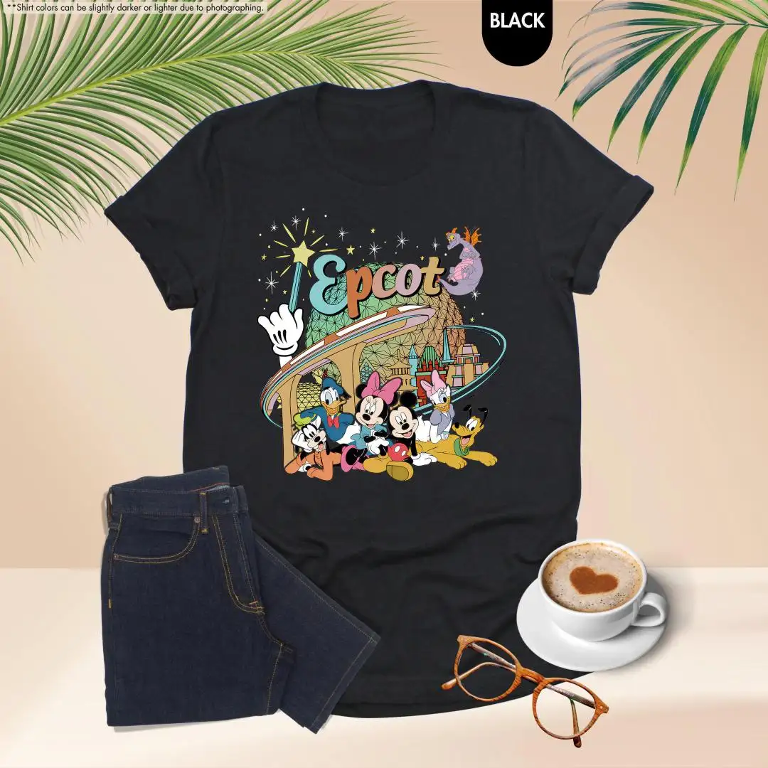 Disney Epcot Girls Vacation Shirt Mickey Friends