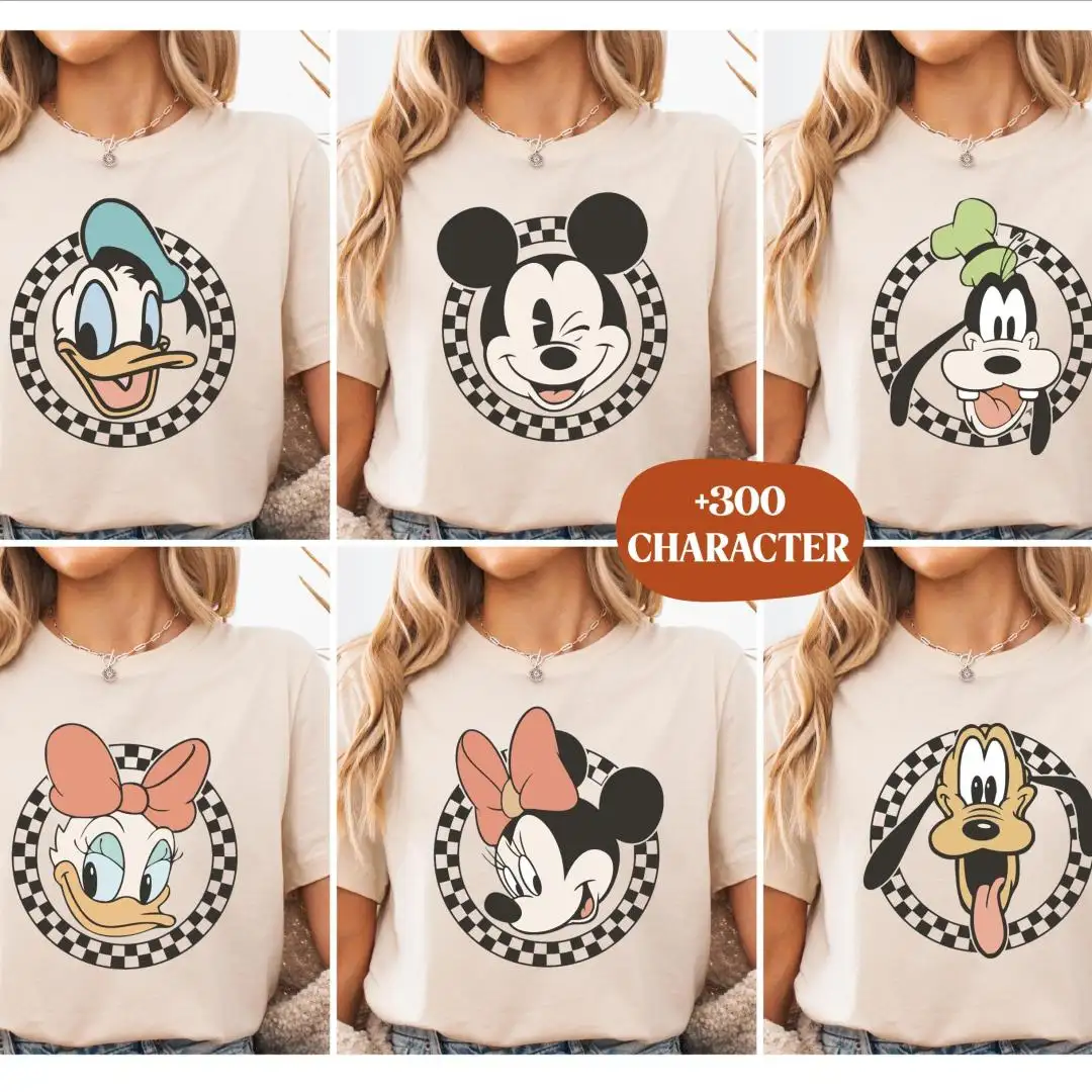 Disney Mickey Retro Checkered Shirt for Family Vacation