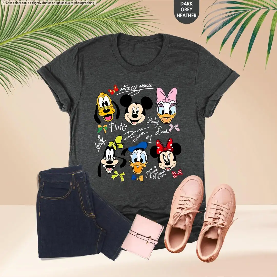 Disney Characters Autograph Shirt for Family Vacation