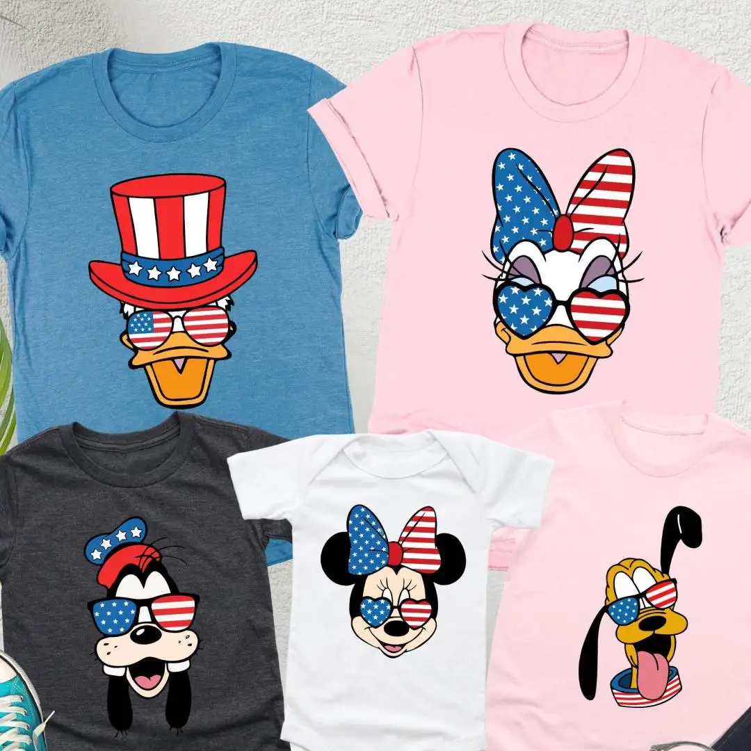 Disney Patriotic Shirt USA Flag Mickey Family Gift