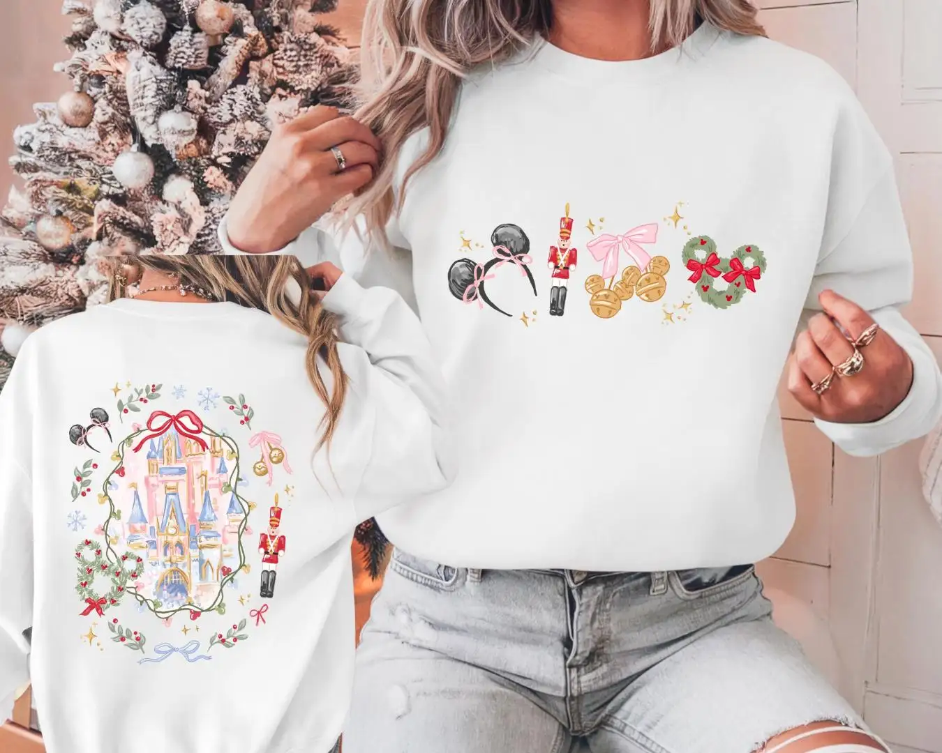 Disney Christmas Coquette Bow Shirt