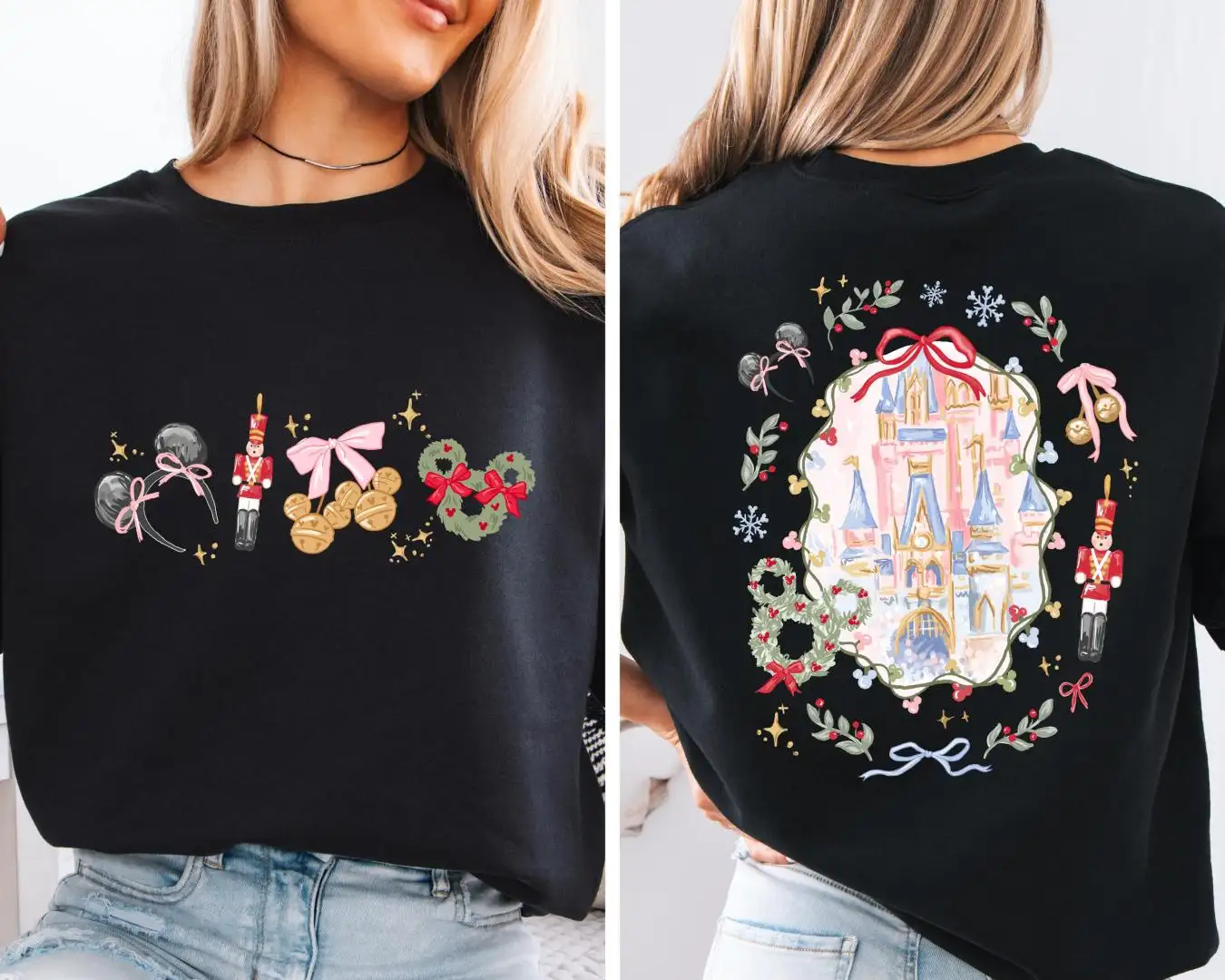 Disney Christmas Coquette Bow Shirt for Women