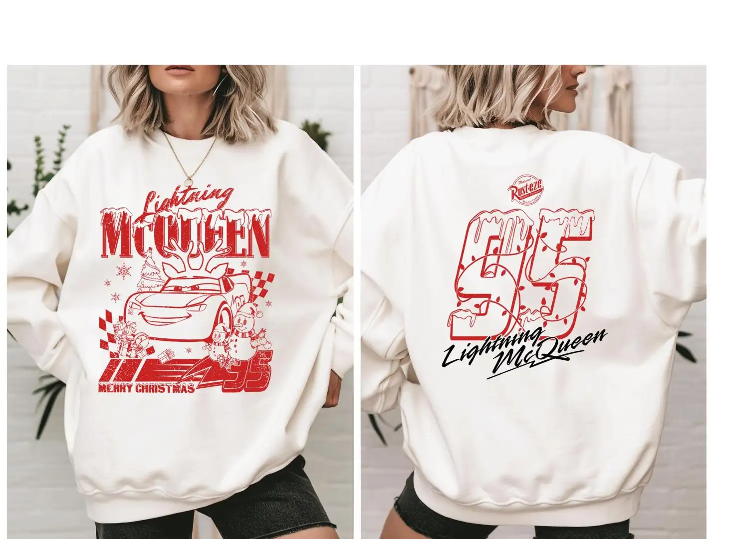 Disney Cars Lightning McQueen Christmas Shirt