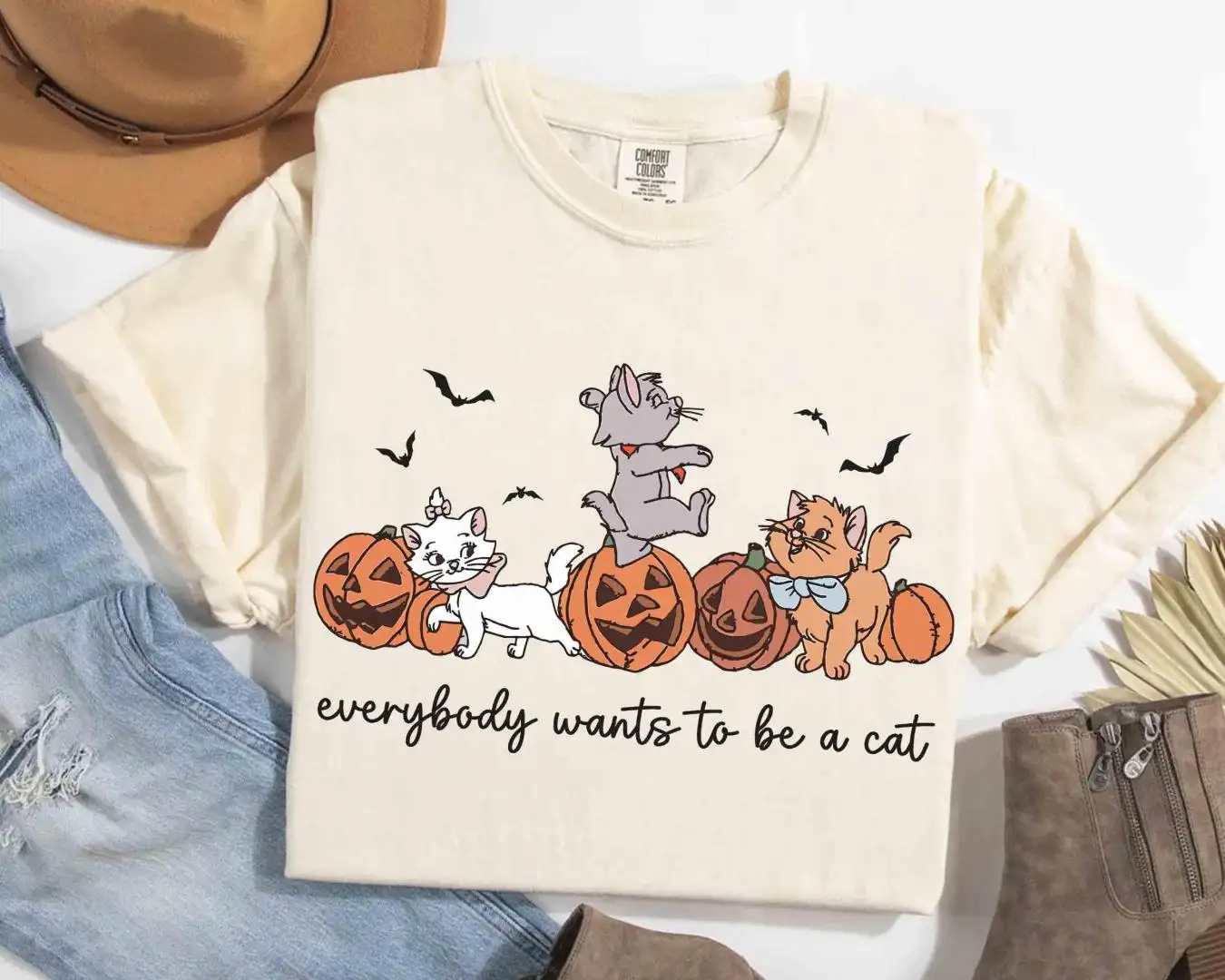 Vintage Disney Aristocats Halloween Shirt for Cat Lovers