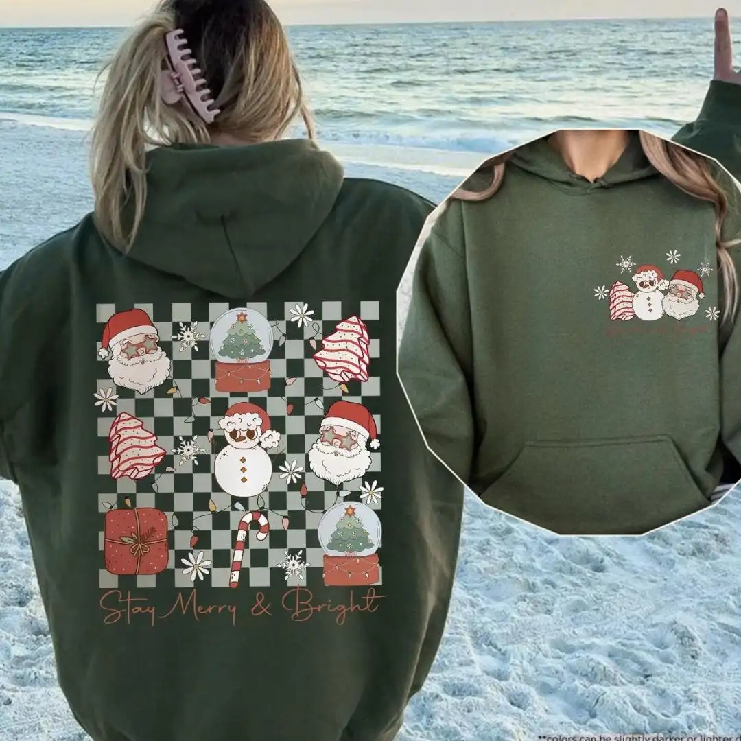 Christmas Holiday Shirt for Women Stay Merry and Bright