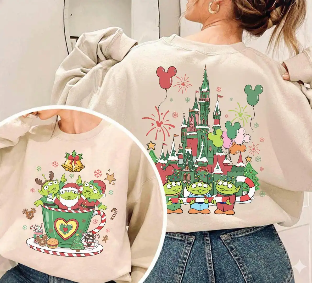 Disney Pizza Planet Toy Story Aliens Christmas Shirt