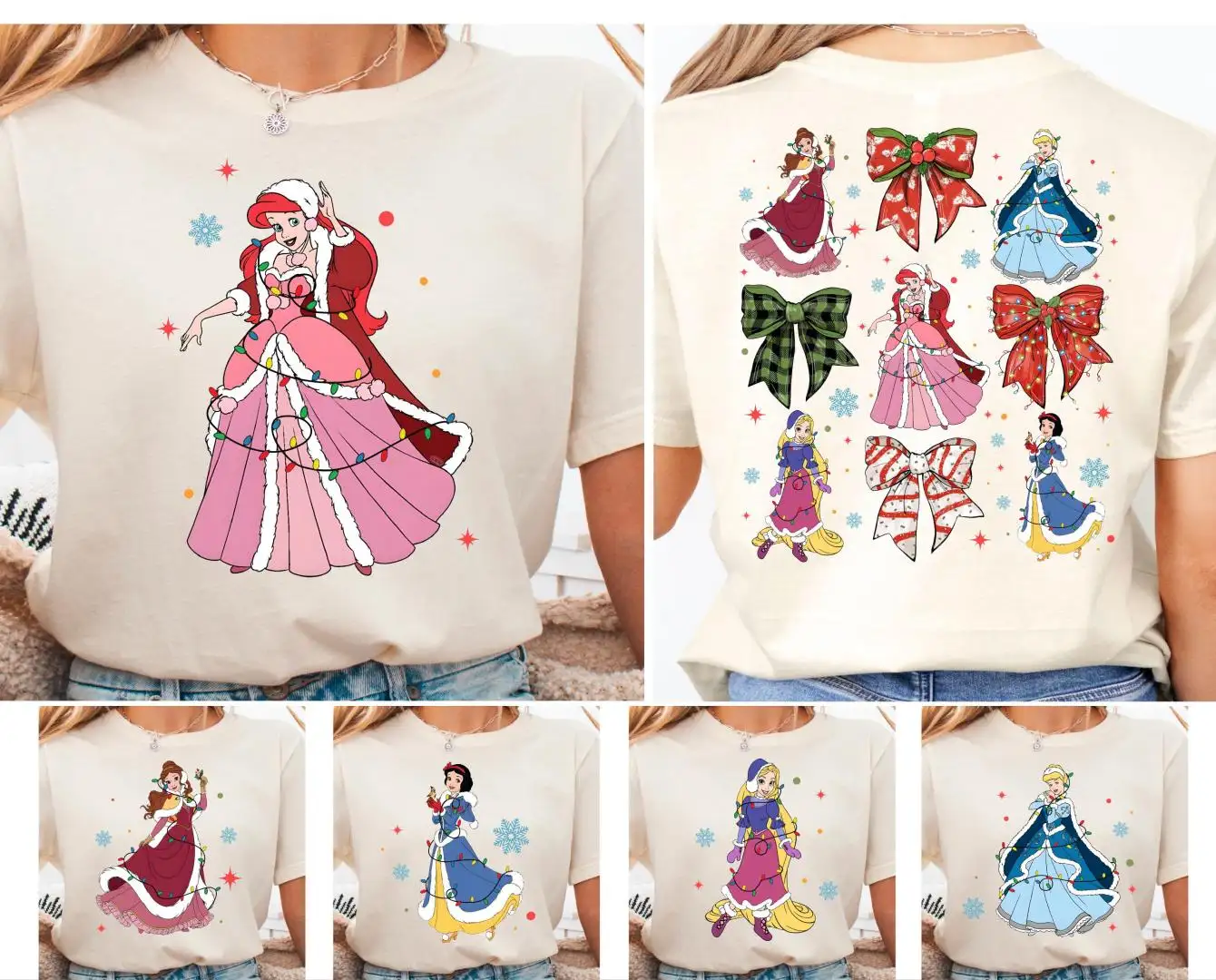 Disney Princess Christmas Bow Shirt for Girls Trip