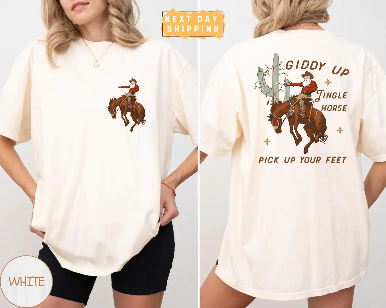 Cowboy Christmas Shirt | Howdy Country Horse Long Sleeve