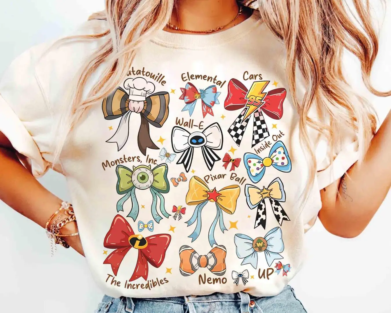 Disney Pixar Movies Coquette Bows Shirt