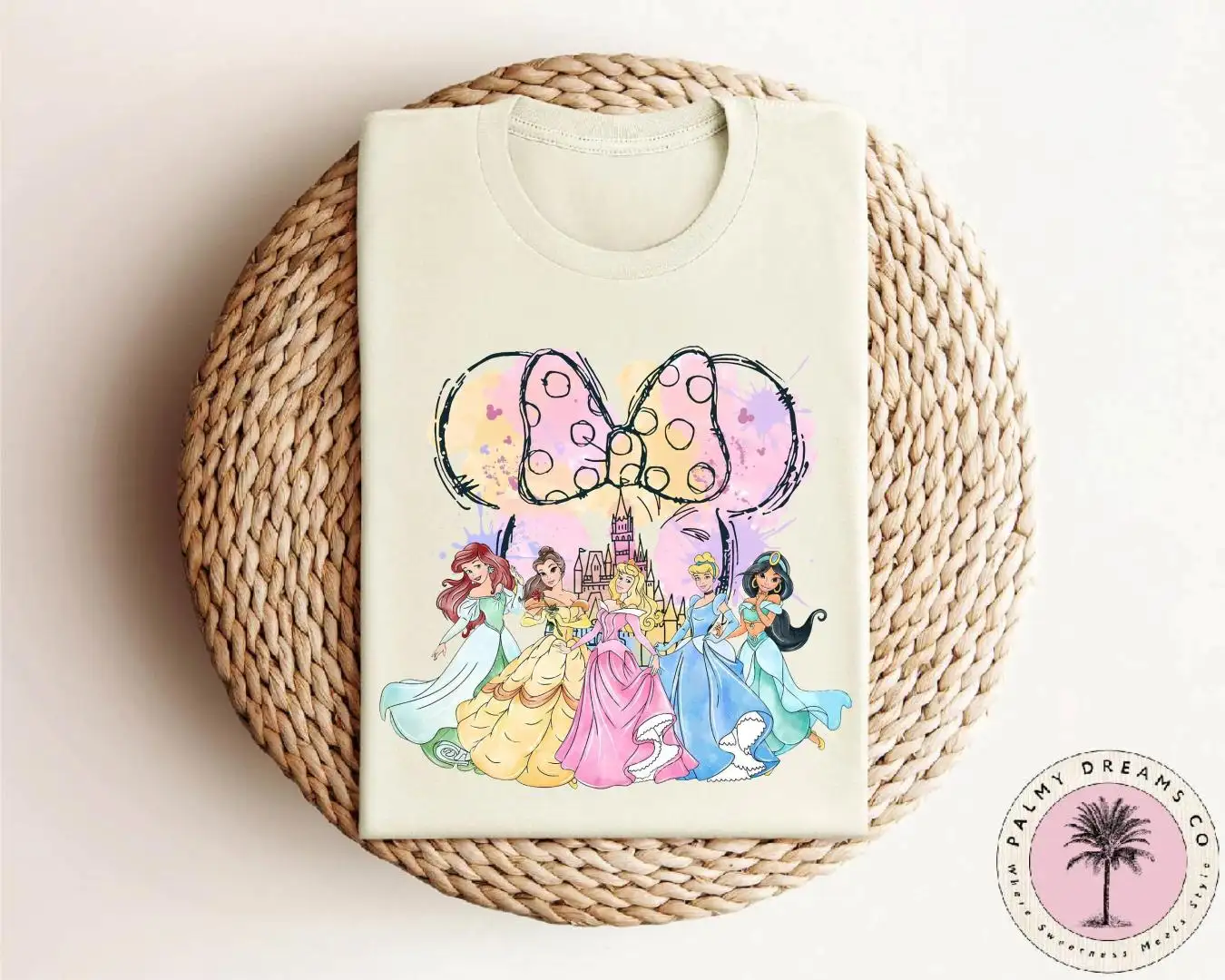 Disney Princess Watercolor Shirt for Girls Birthday