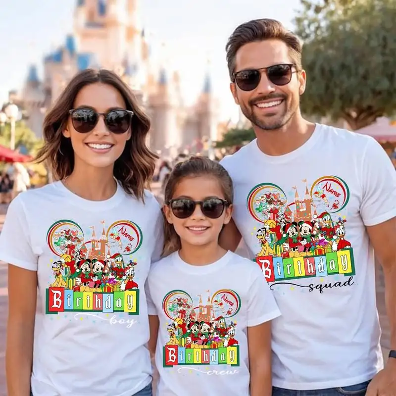 Custom Disneyland Christmas Birthday Shirt for Family