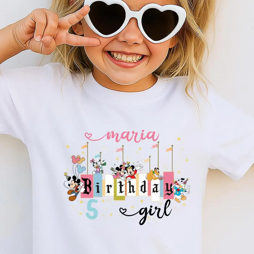 Custom Disney Birthday Shirt for Girls with Magical Castle