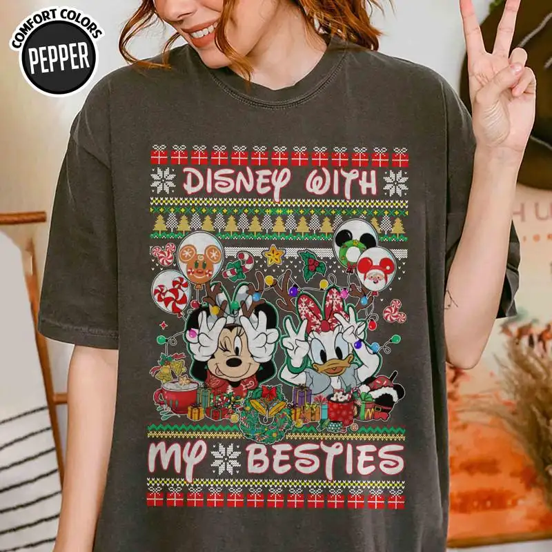 Disneyland Christmas Shirt With Mickey Minnie Reindeer