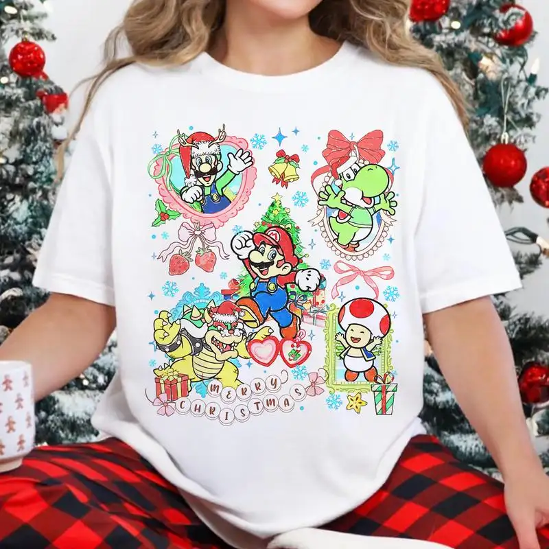 Super Mario Christmas Shirt Watercolor Disneyland Gift