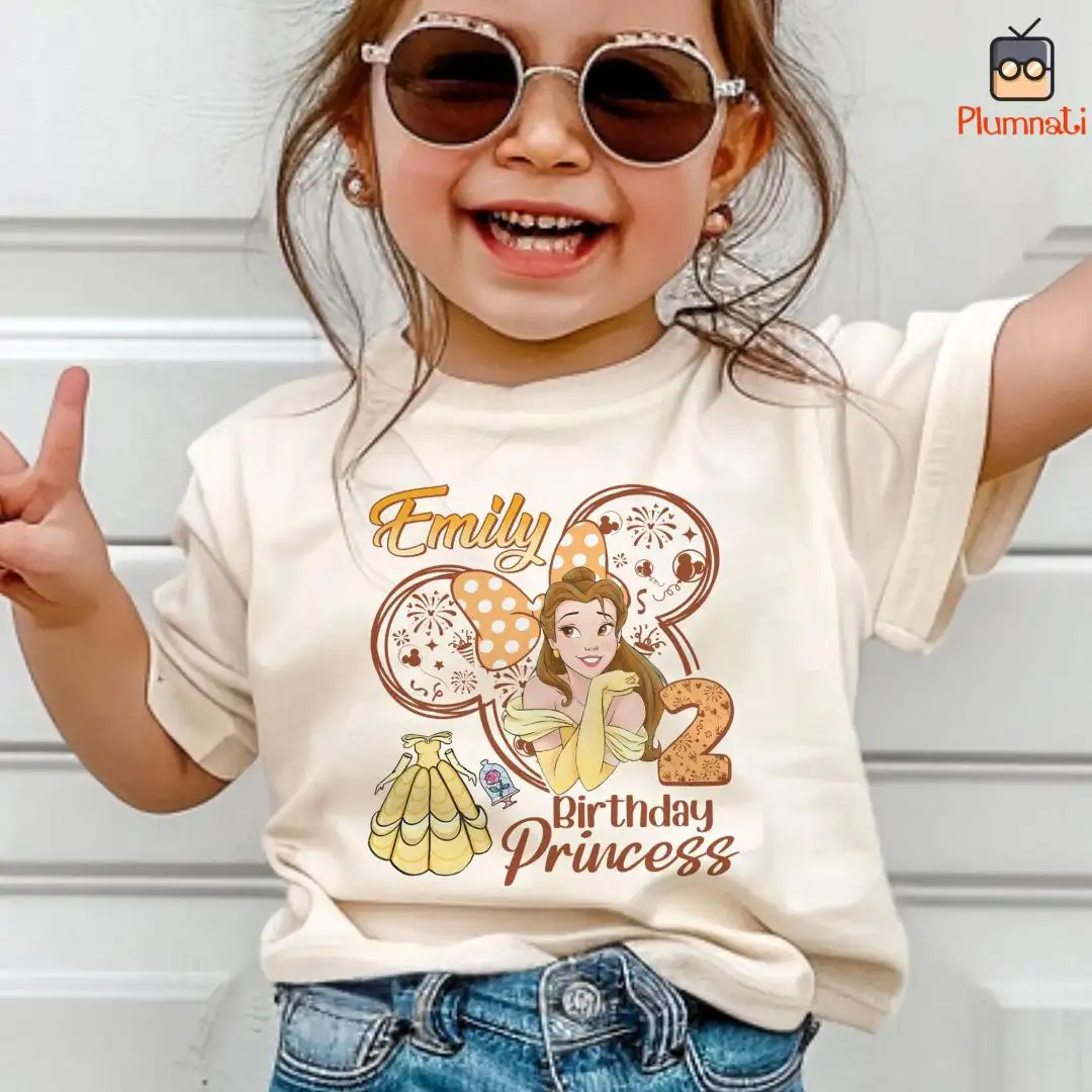 Custom Disney Princess Birthday Shirt for Girls