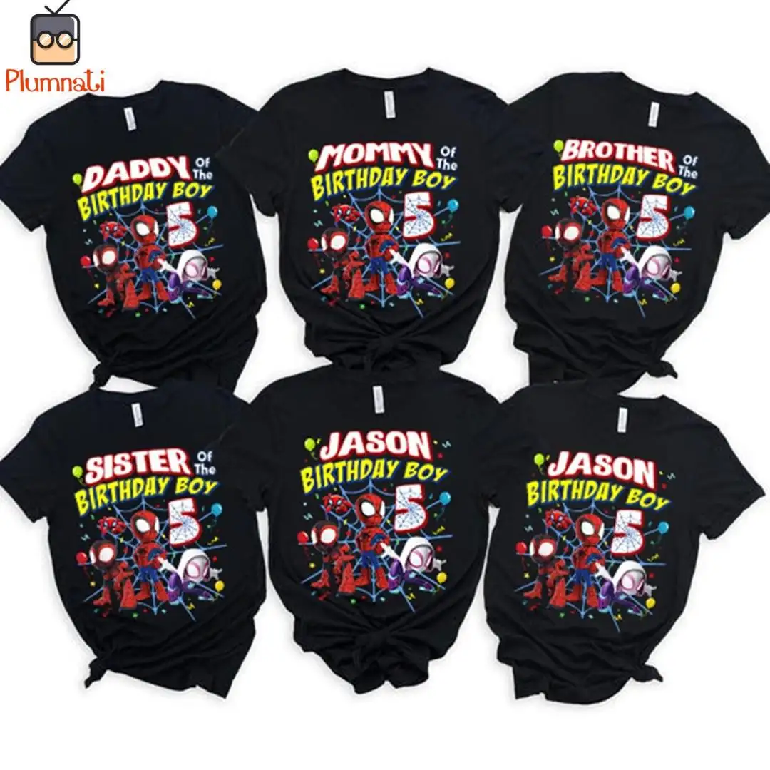 Spider-Man Birthday Shirt for Boys and Family