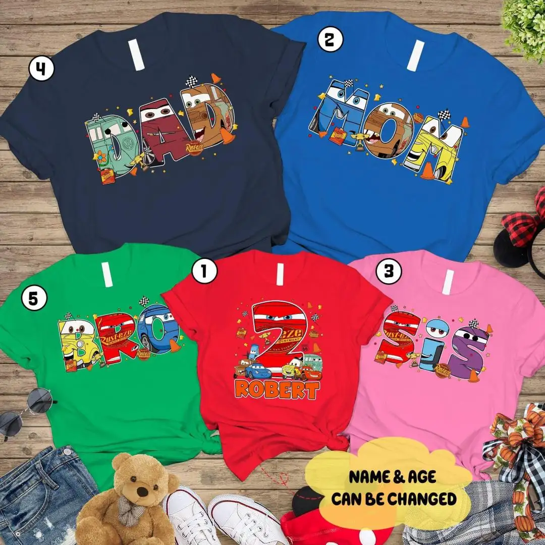 Custom Cars Birthday Shirt for Boys Lightning McQueen
