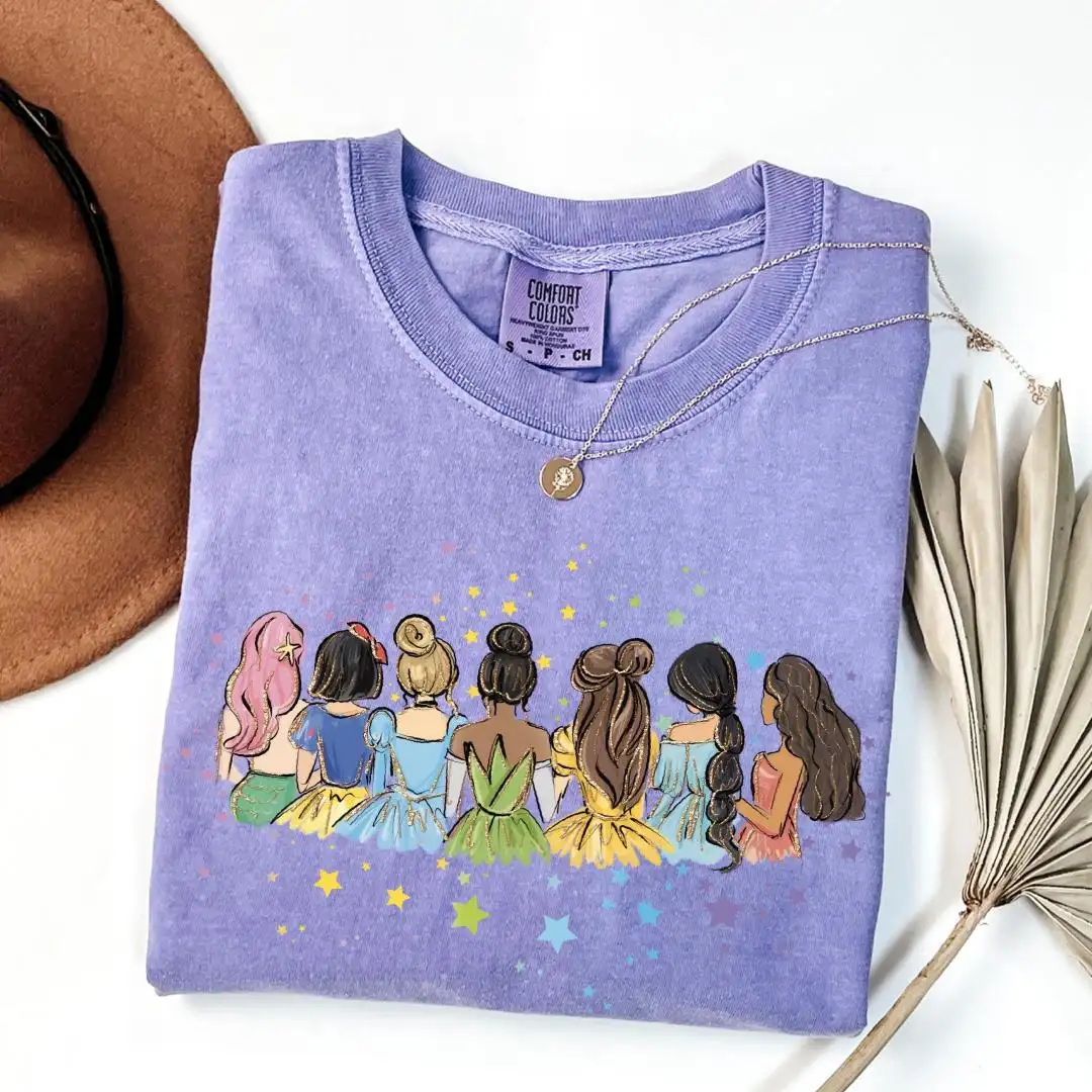 Disney Princess Watercolor Glitter Shirt for Girls