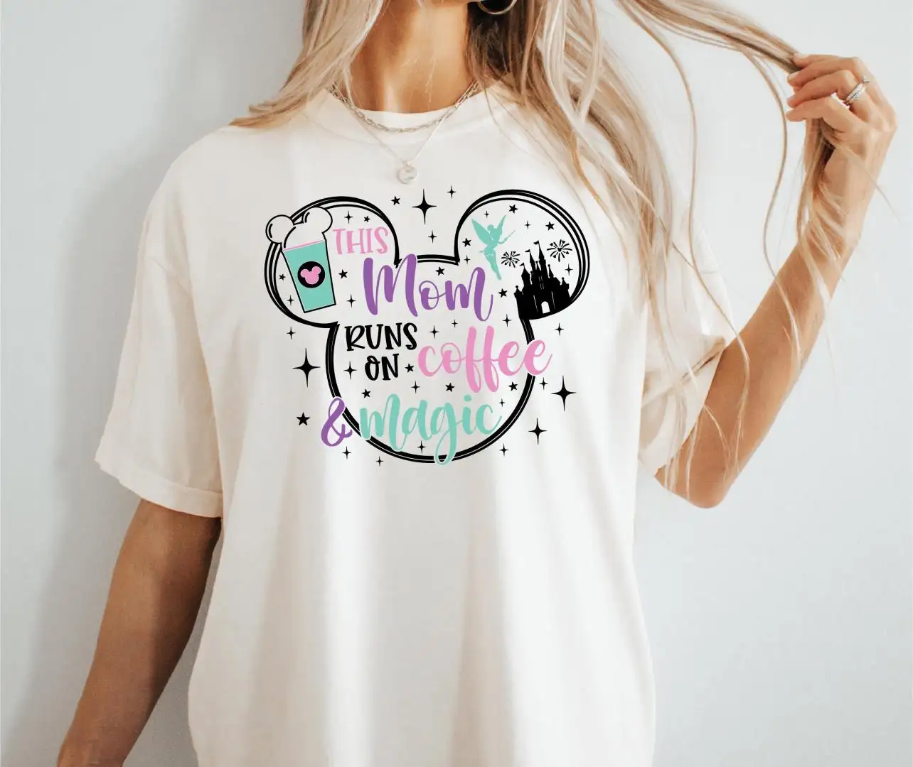 Disney Mom Coffee Shirt Runs On Magic