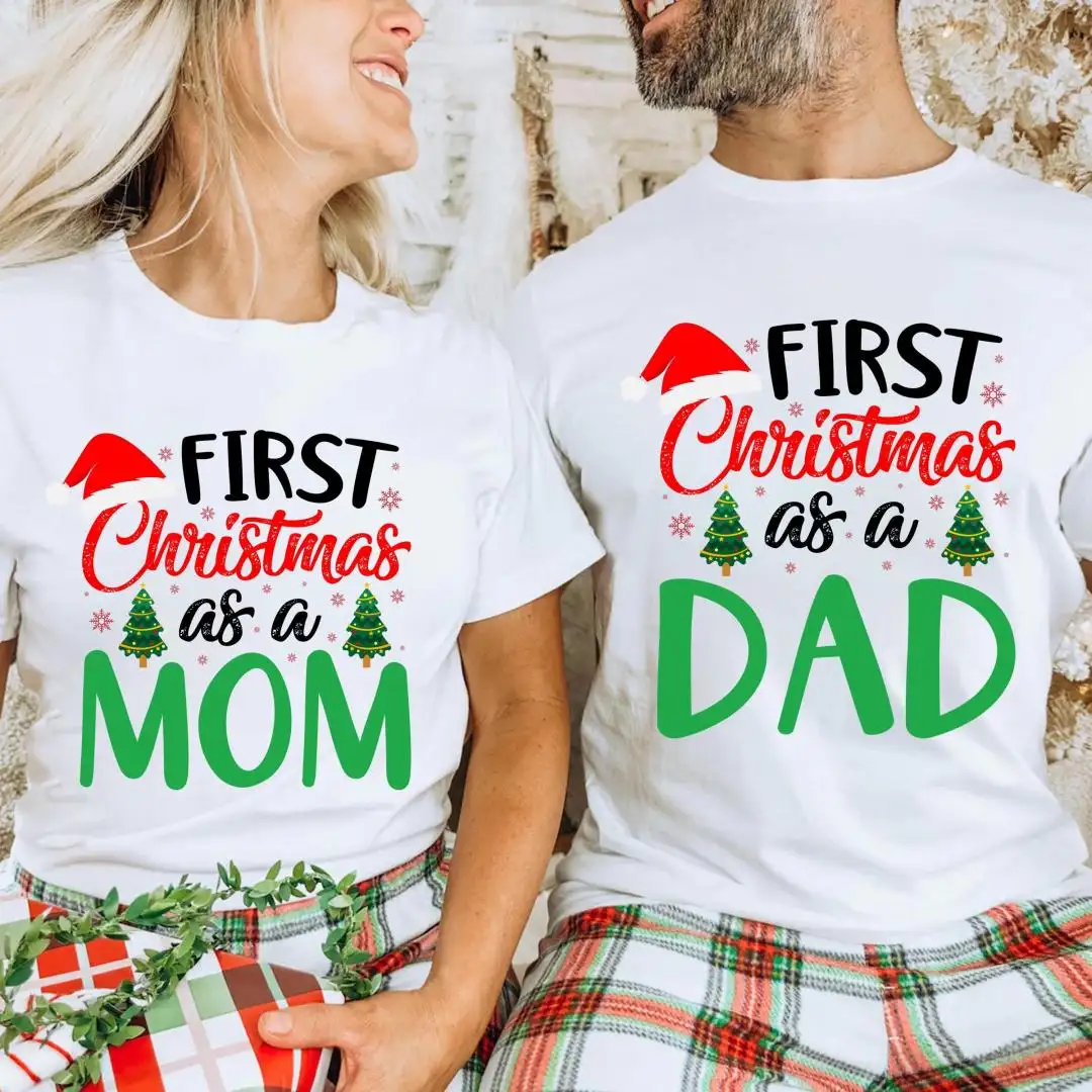 First Christmas Family Shirt for Mom and Dad