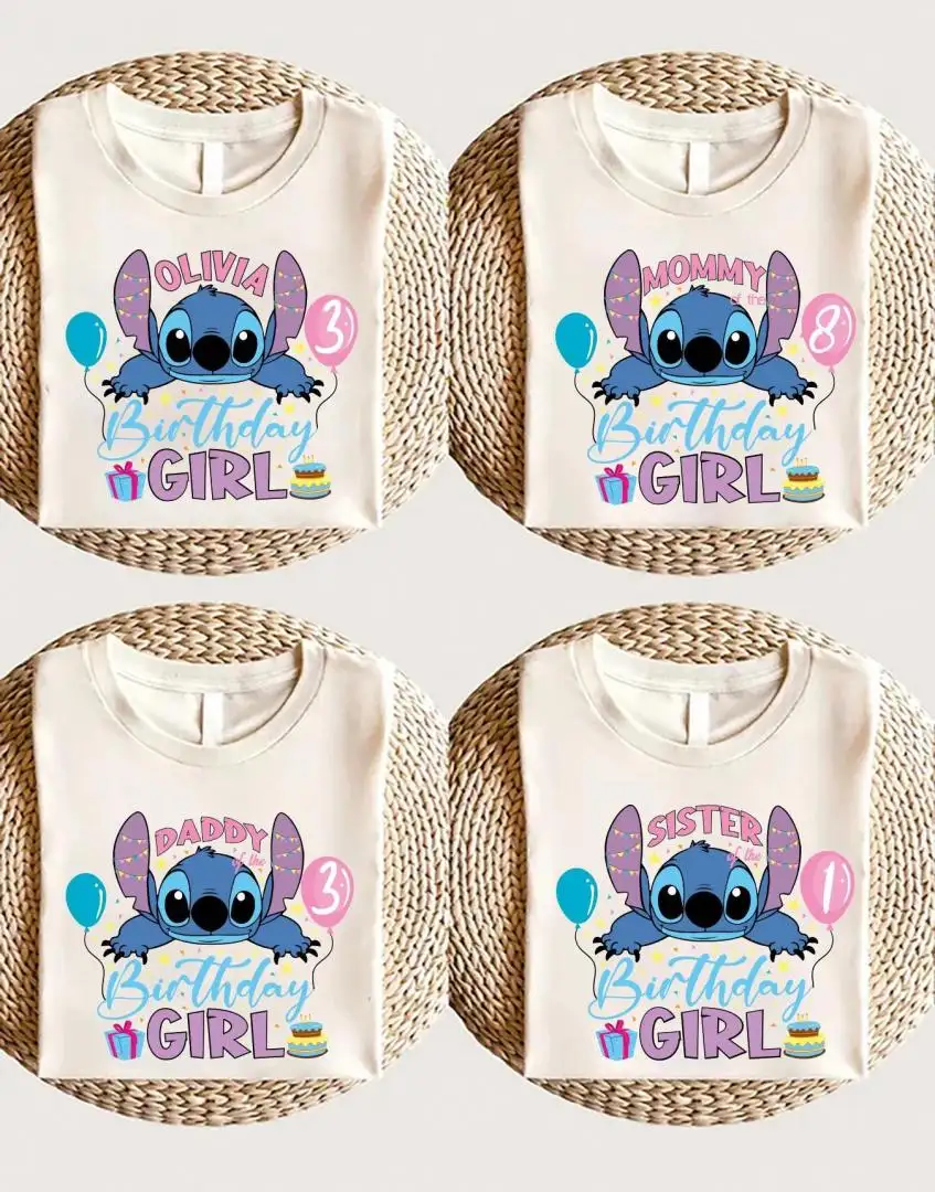 Disney Stitch Kids Birthday Shirt for Boys & Girls