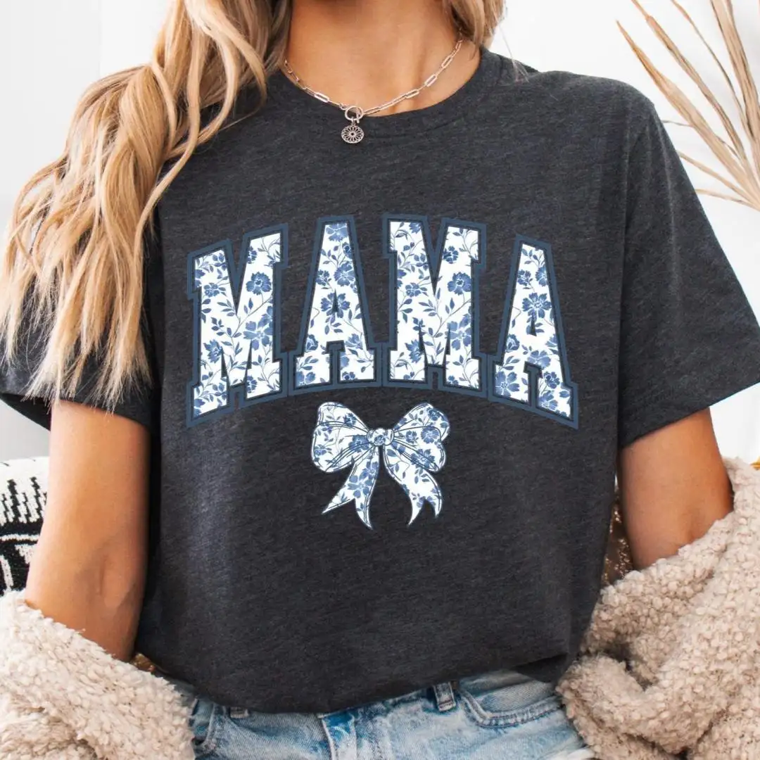 Mama Floral Bow Shirt for Mother's Day Gift