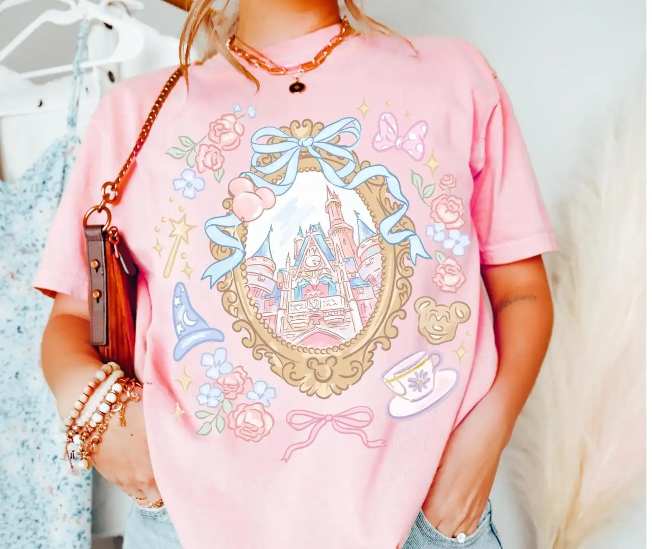 Coquette Bow Disney Castle Shirt for Girls Birthday Trip