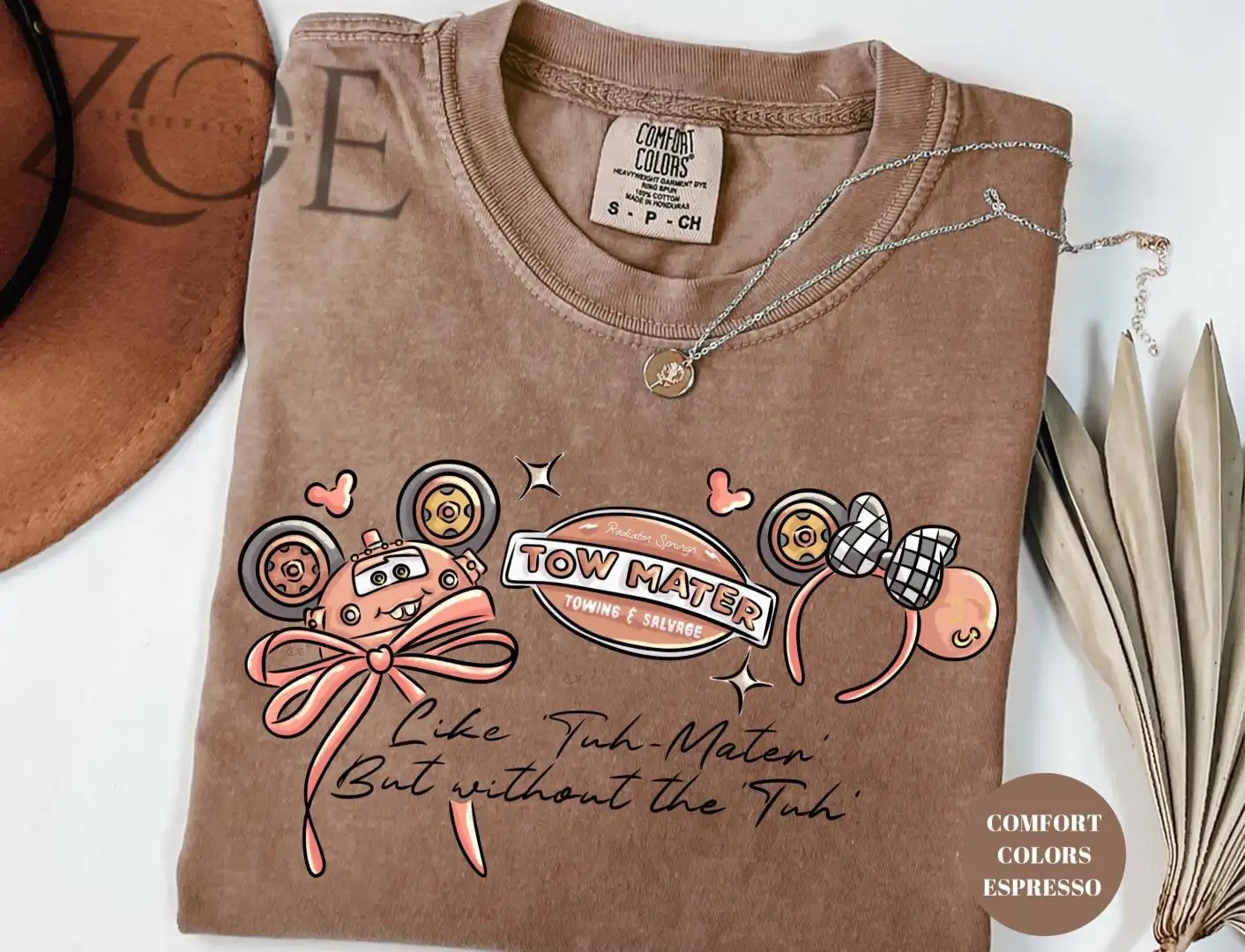 Disney Cars Tow Mater Coquette Bow Graphic Shirt