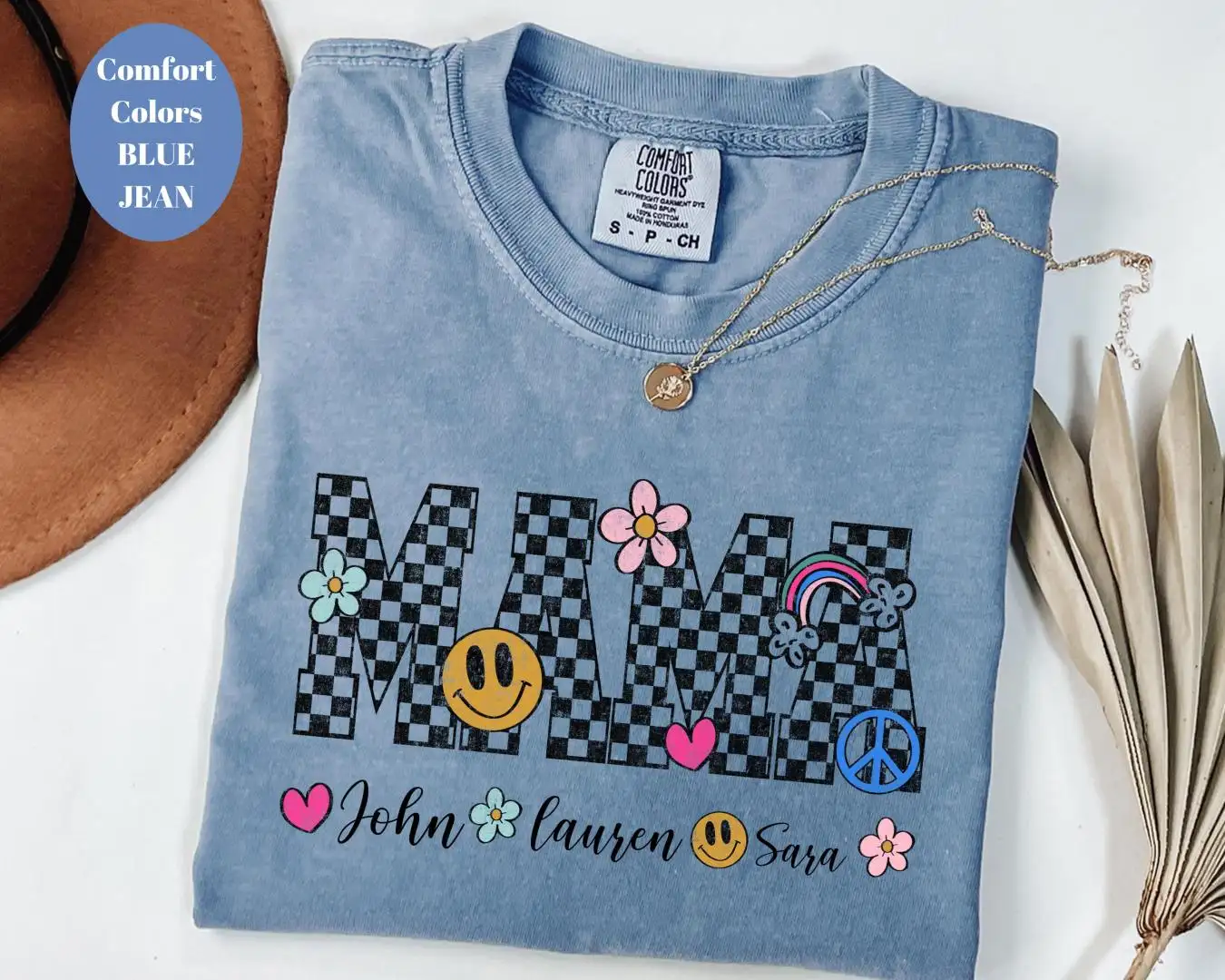 Vintage Checkered Mama Shirt for Motherhood