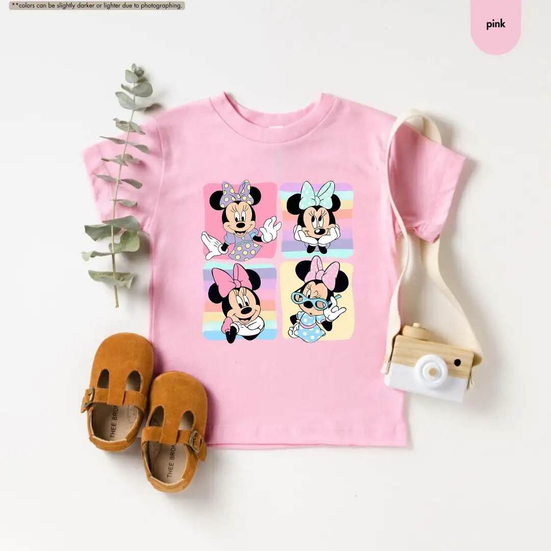 Minnie Mouse Rainbow Shirt for Disney Vacation Kids