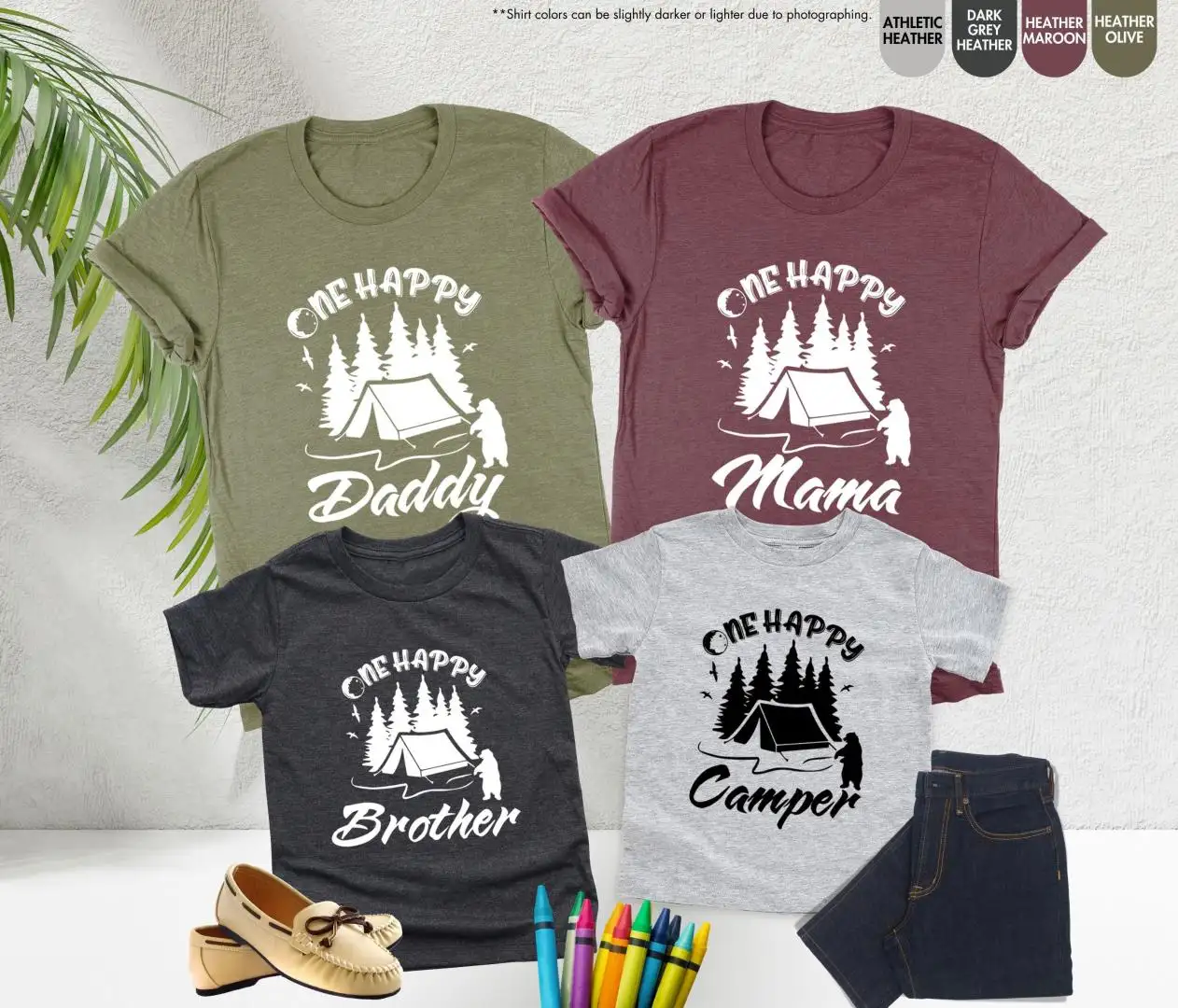 One Happy Camper Family Camping Birthday Shirt