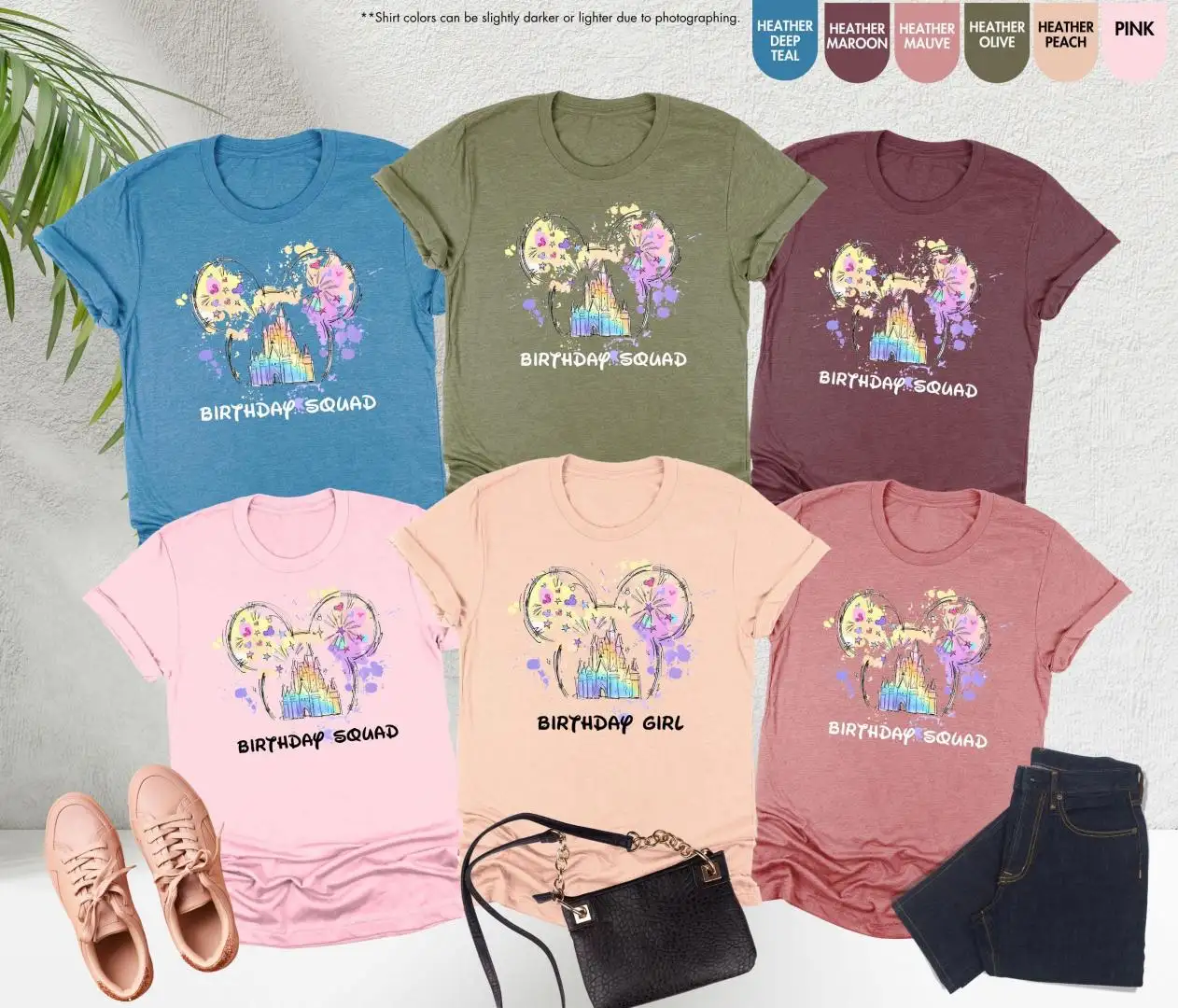 Disney Birthday Squad Watercolor Mickey Shirt