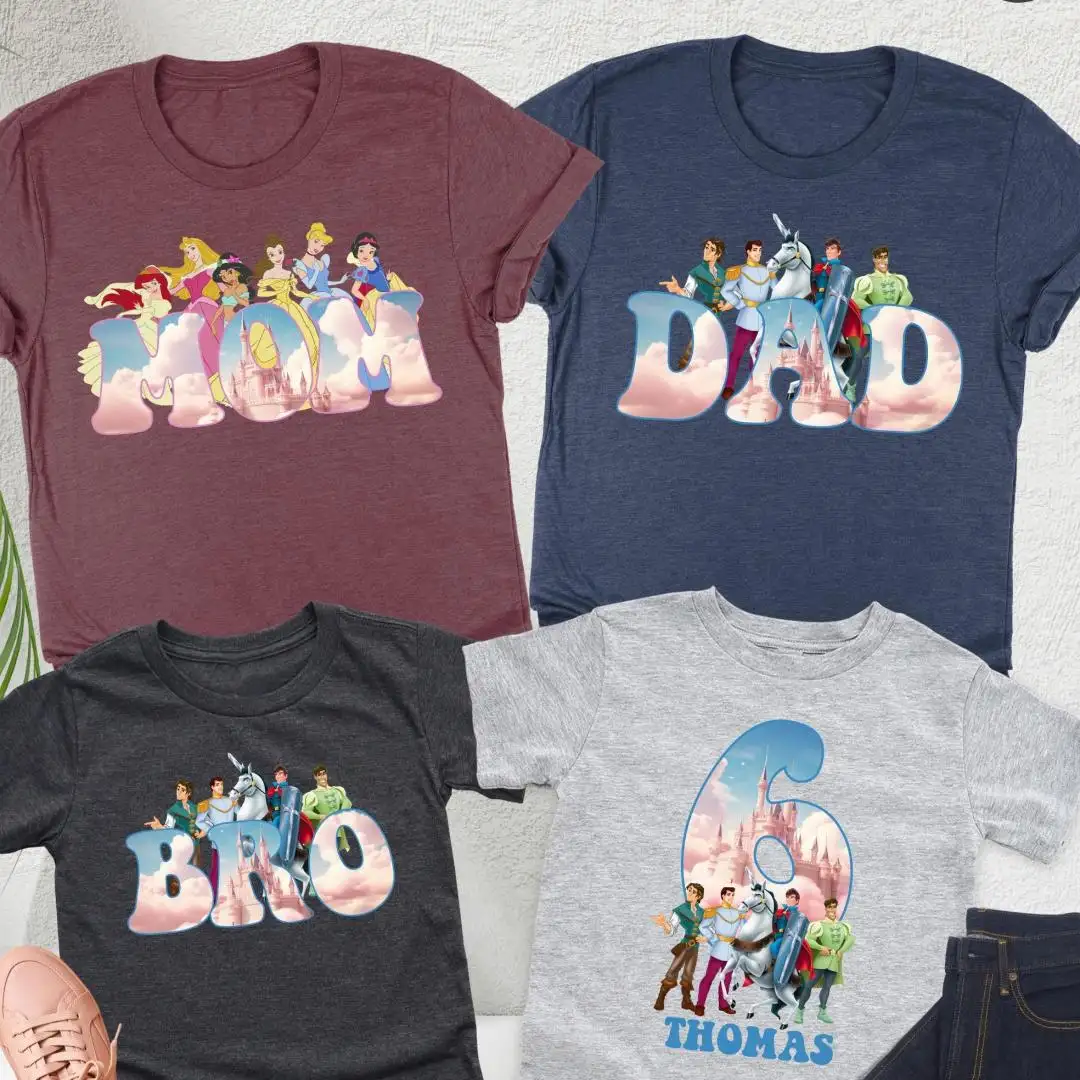 Custom Disney Princess Birthday Shirt for Family