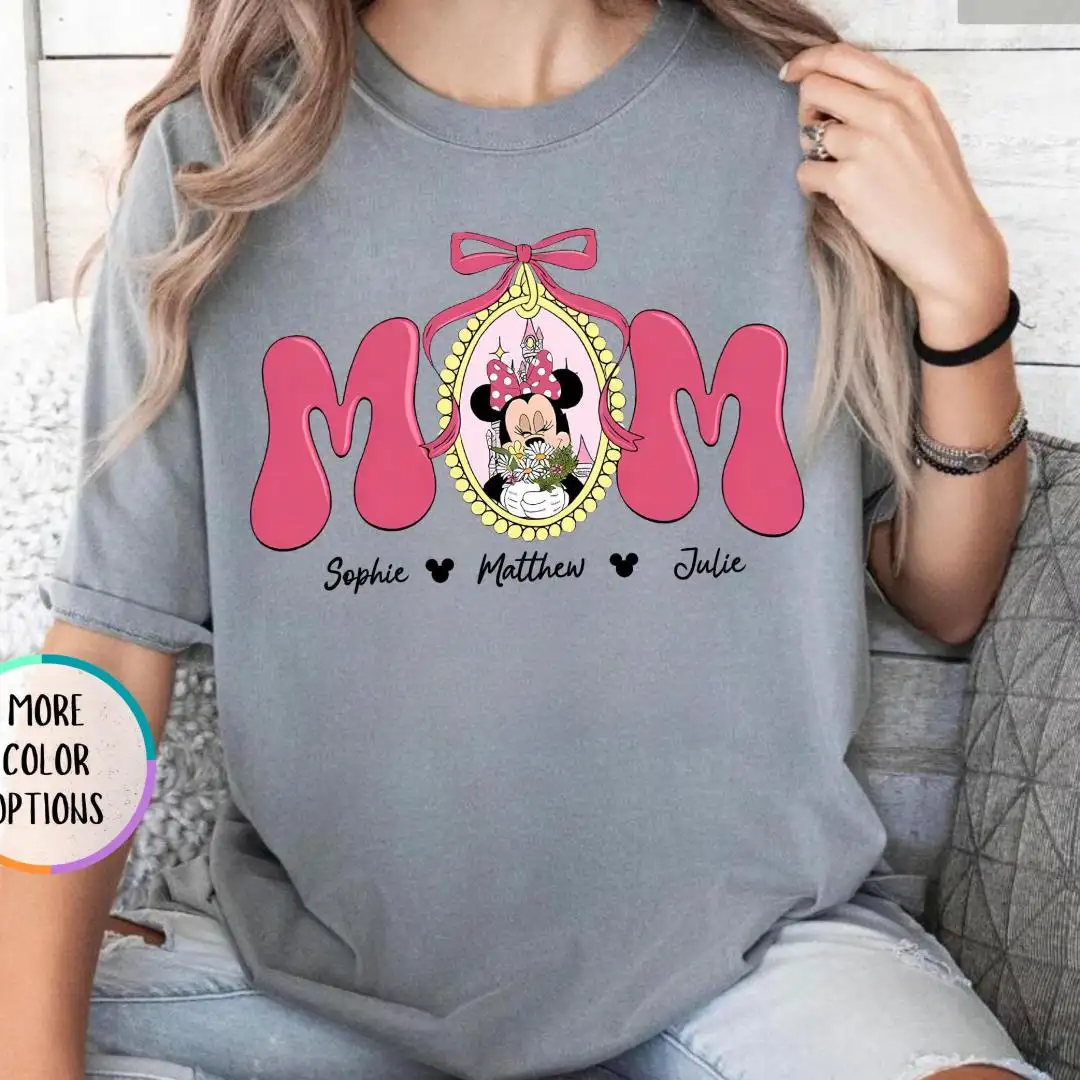 Custom Disney Mom Shirt Personalized with Kids Name