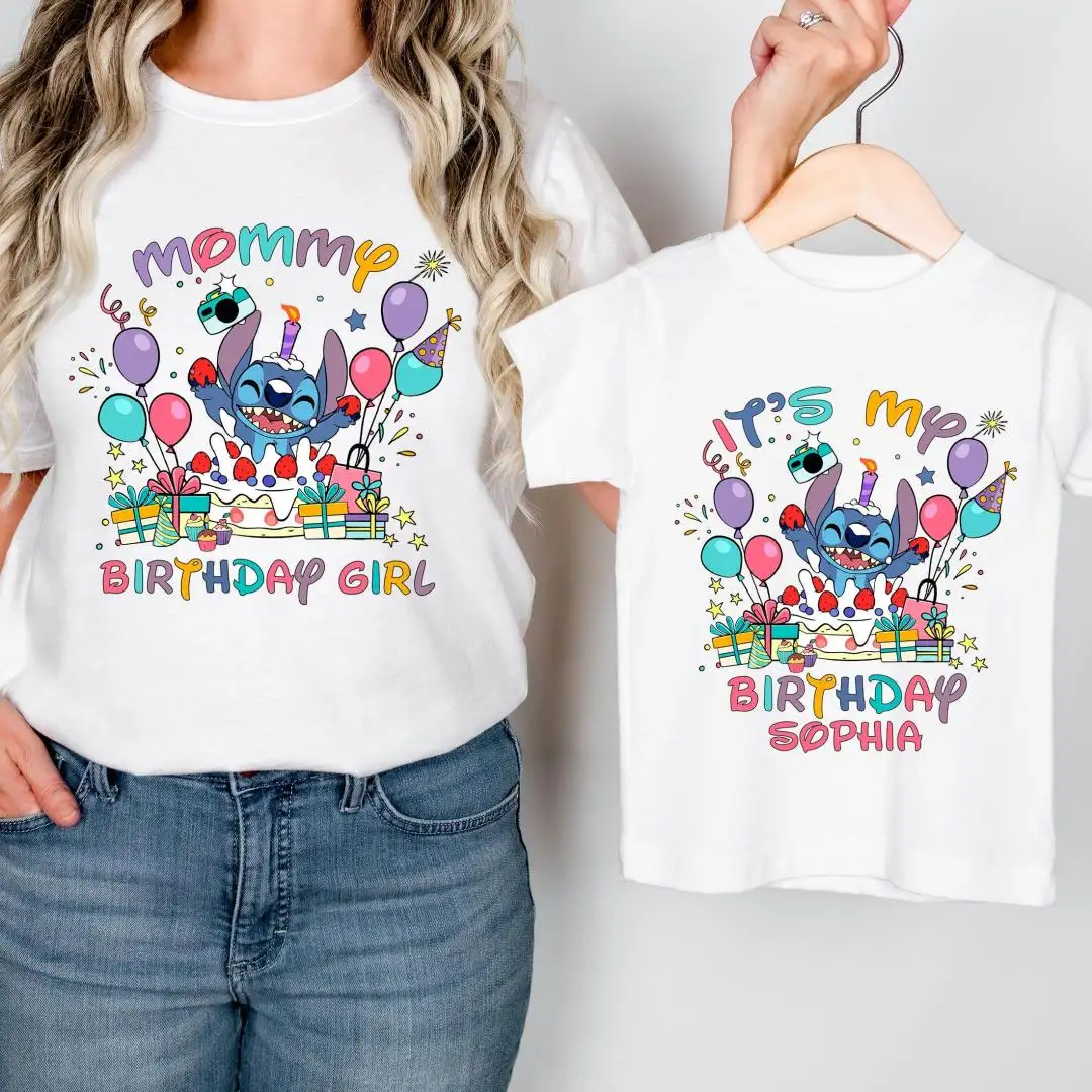 Personalized Stitch Birthday Shirt For Disney Party