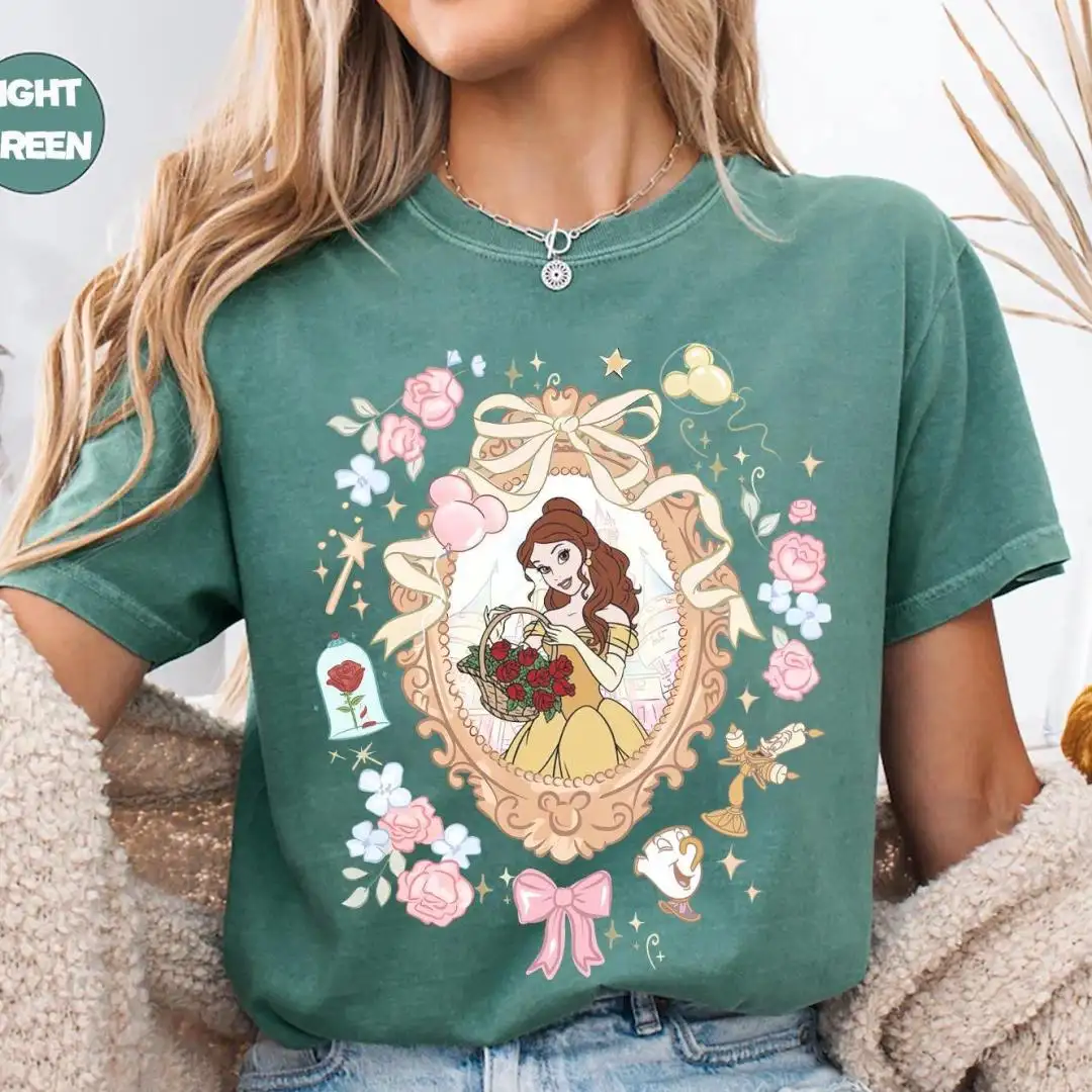 Disney Princess Belle Shirt Beauty and the Beast Floral