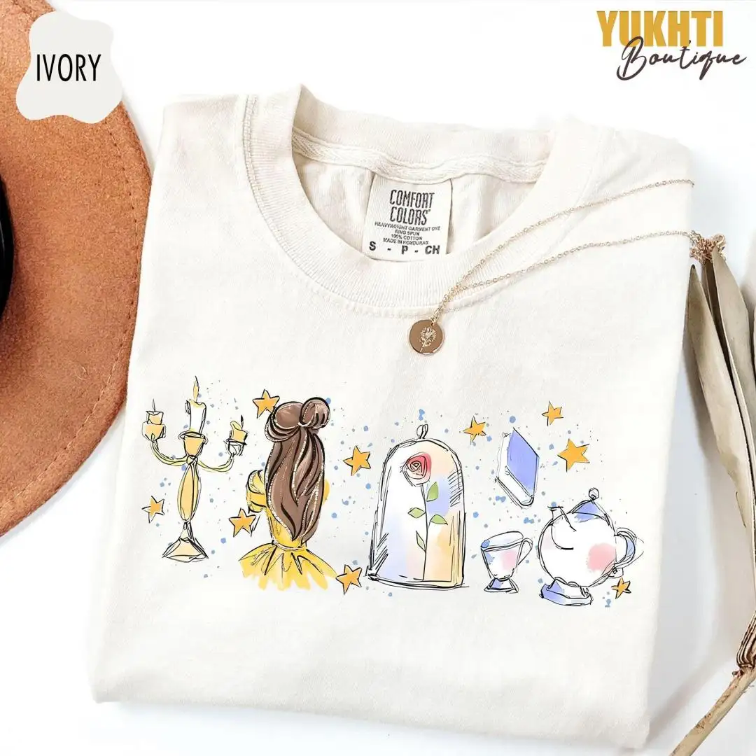 Disney Belle Princess Watercolor Shirt for Girls