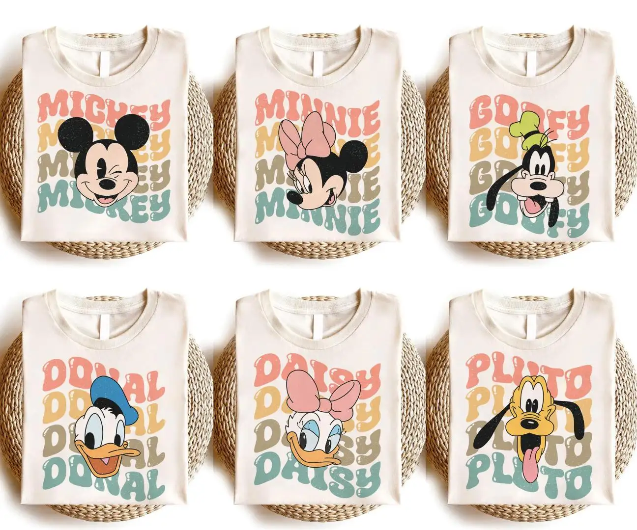 Vintage Disney Mickey & Friends Personalized Family Shirt